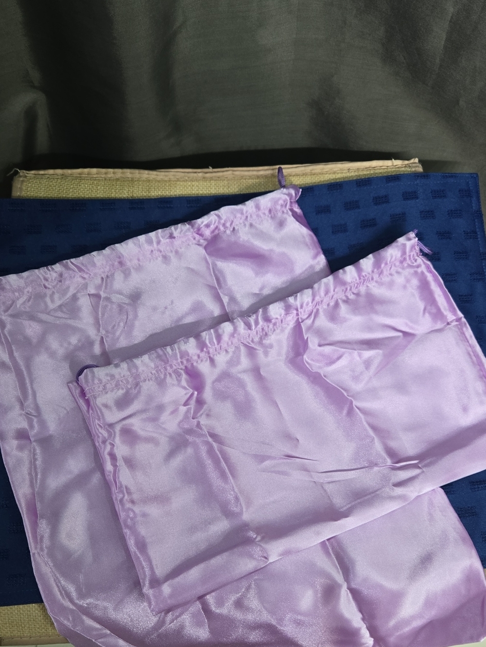 12×15 Lavender Satin Travel Dust Bags - Pack of 2
